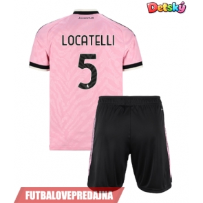 Lacne Dětský Futbalové dres Juventus Manuel Locatelli #5 2026-27 Krátky Rukáv - Preč (+ trenírky)